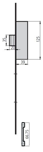 ACOPLE CERRADURA 2E5 CVL  PLETINA L 700MM F INOX