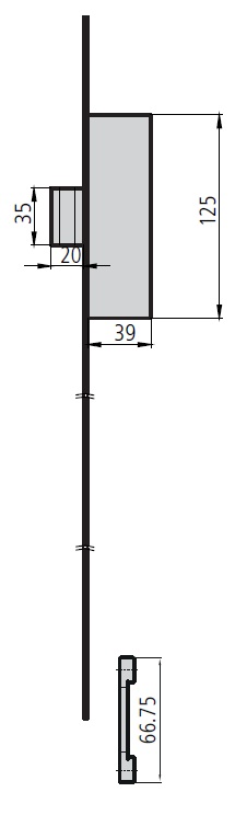 ACOPLE CERRADURA 2E5 CVL  PLETINA L 700MM F INOX
