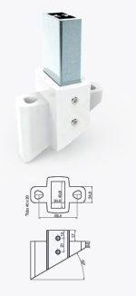 BASE INYECTADA 40X20 INCLINADA BLANCO