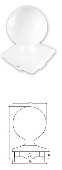 BOLA REMATE REDONDA 70X70 LACADO BLANCO [4UND]