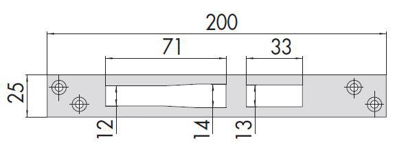 CERRADERO CISA ACERO INOX PARA CERRADURA 46215