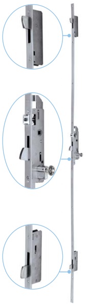 CERRADURA 3P MILLENIUM  E 33MM FR 24MM C/CIL 30/50