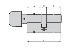 CILINDRO POMO CVL 30/50 LEVA CORTA  POMO LADO 30