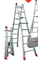 ESCALERA TELESC  ROJA DE 8 8 PELDAÑ  ESTABILIZADOR