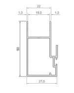 HOJA CENTRAL CORREDERA 60 LACADO BLANCO BRILLO