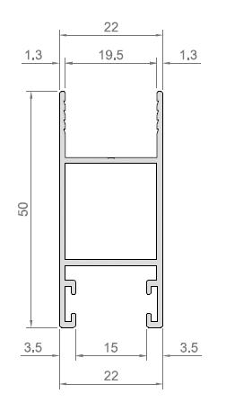 HOJA LATERAL CORREDERA 60 ANODIZADO PLATA[6 35MTS]