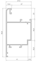 HOJA PUERTA APERT EXT  ALUP40 ANOD PLATA [6 35MTS]