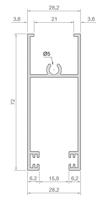 HOJA RUEDA CORREDERA 83 ANODIZADO PLATA [6 35MTS]