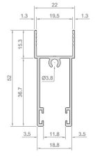 HOJA RUEDAS CORREDERA 60 ANODIZADO PLATA [6 35MTS]