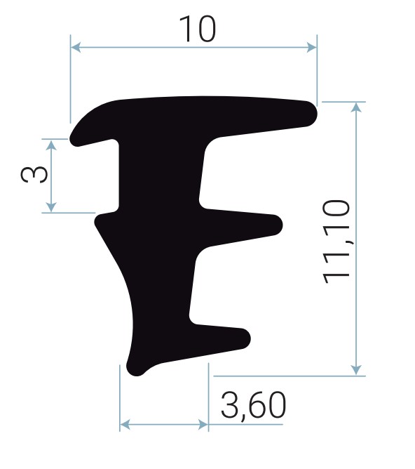 JUNTA CUÑA EPDM LE 1009 HUECO 5MM [150MTS]
