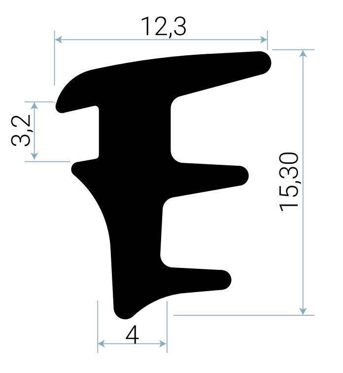 JUNTA CUÑA EPDM LE 1232 HUECO 7MM [100MTS]