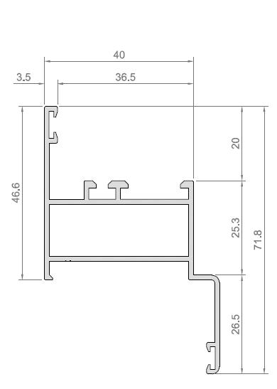 MARCO VENTANA SOLAPE C/RESALTE ALUP40 ANOD BRONCE