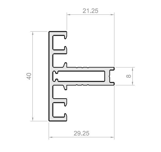 MONTANTE DE 40MM NEGRO MATE