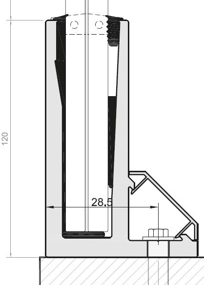 PERFIL BARANDILLA 'L' SOBRE SUELO ANOD PLATA  M55