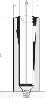 PERFIL BARANDILLA 'U' SOBRE SUELO ANOD NEGRO   M66