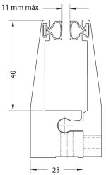 PINZA HORIZONTAL LACADO BLANCO CRISTAL 6 A 12MM