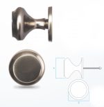 POMO ALUMINIO TORREÓN ANODIZADO PLATA BASE 75 MM