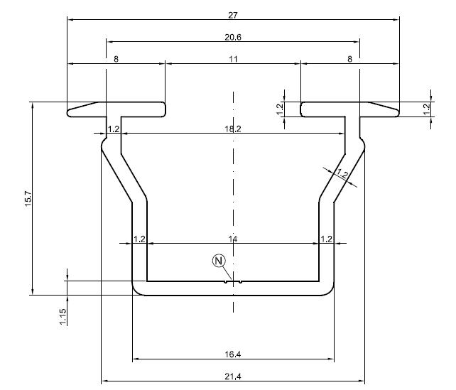 REDUCTOR DE VIDRIO HOJA ALUP83 ANOD  PLATA[6 35MT]