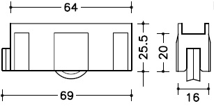 RUEDA NYLON FIJA ROD BOLAS SERIE AL15 ALUCAN