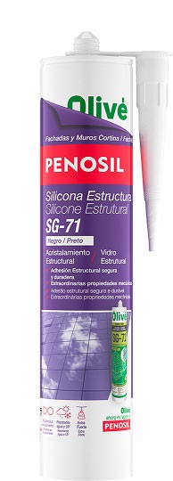 SILICONA ESTRUCTURAL SG-71 NEGRO 310ML  C 24UD]
