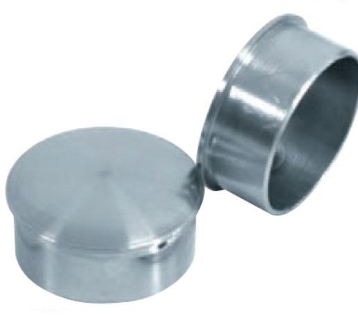 TAPA INOX 316 BRILLO TUBO 40MM  TIRADOR APOLO