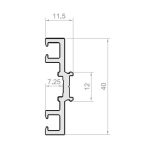 TAPETA DE PRESIÓN DOBLE 40MM NEGRO MATE