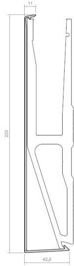 TAPETA FRONTAL PARA PERFIL 13421 ANOD PLATA 6 35MT