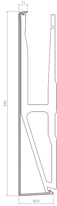 TAPETA FRONTAL PARA PERFIL 13421 ANOD PLATA 6 35MT