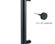 TIRADOR INOX 304 REDONDO 25mm 420MM NEGRO MATE EXT