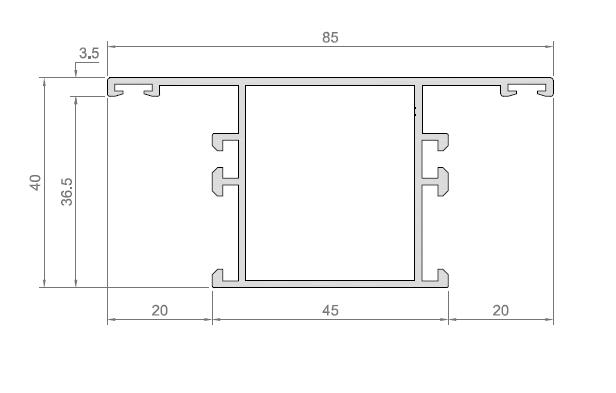TRAVESAÑO PUERTA ALUP40 EMBERO TEXT  [6 35MTS]