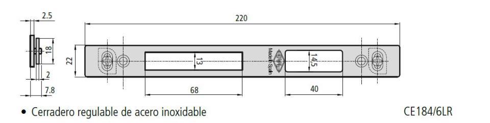 CERRADERO EURO CVL REGULABLE LARGO INOX 184/JUR33