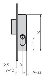 CERRADURA CONTADOR CVL 15MM MED CIL OVAL 5963T36/4