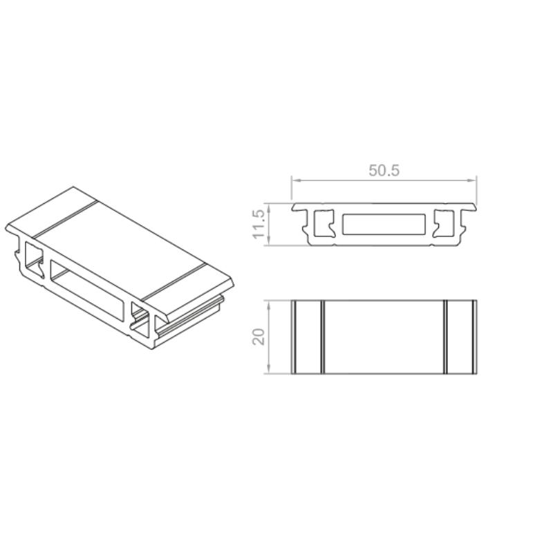 JUNTA EPDM CANA GLASS RAIL PRO - Caja de 15 und