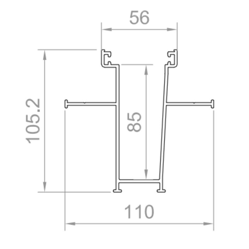 PERFIL EMBUTIDO GLASS RAIL PRO ANOD PLATA 5000mm
