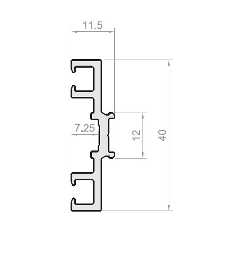 TAPETA DE PRESIÓN DOBLE 40MM NEGRO MATE