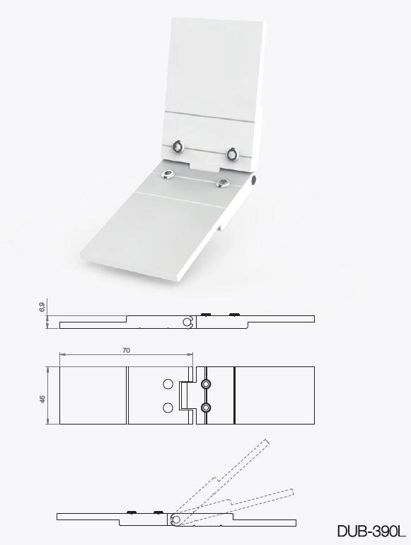 ESCUADRA BARANDILLA ANGULAR REGULABLE   C  50 UDS
